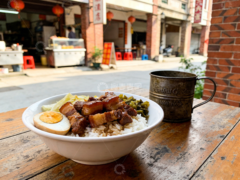 高清大图下载【趣麦麦图】街头美食卤肉饭