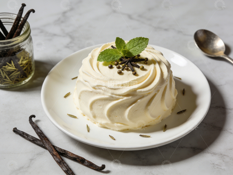 高清大图下载【趣麦麦图】精致甜点香草奶油蛋白饼