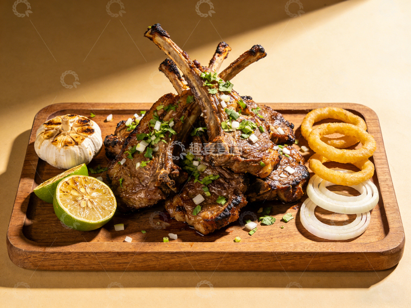 高清大图下载【趣麦麦图】美食摄影羊排拼盘
