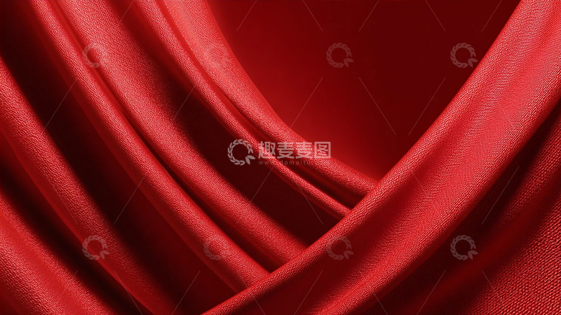 高清大图下载【趣麦麦图】绚丽丝绸的红色梦境