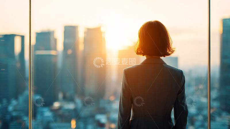 高清大图下载【趣麦麦图】曙光中的城市独白