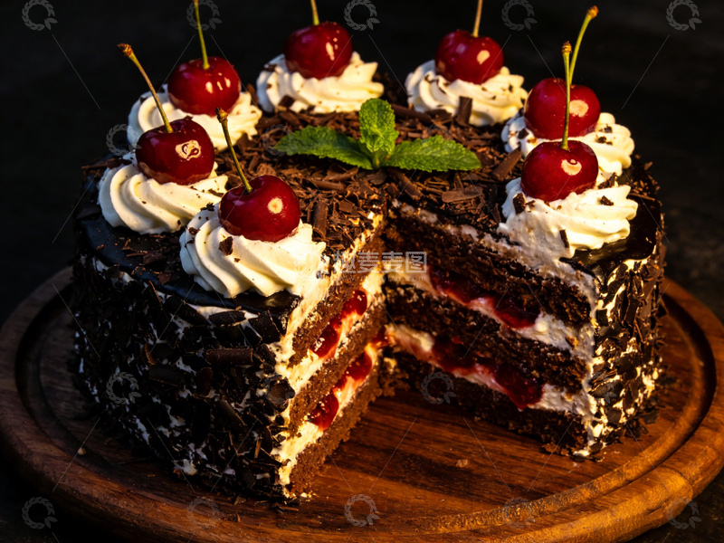 高清大图下载【趣麦麦图】黑森林蛋糕美食摄影图片