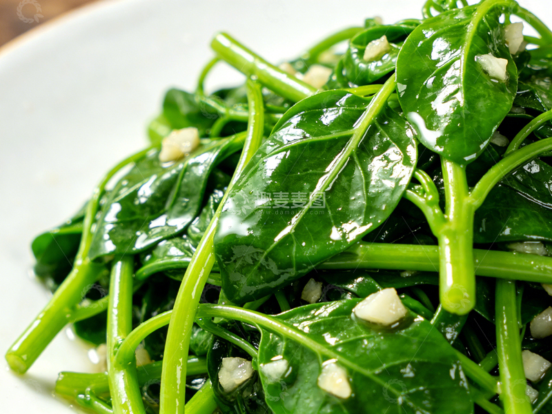 高清大图下载【趣麦麦图】蒜香绿叶蔬菜炒菜