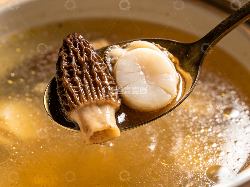 高清大图下载【趣麦麦图】汤勺鲍菇鲜味浓