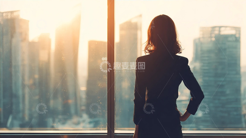 高清大图下载【趣麦麦图】追光而立的城市背影