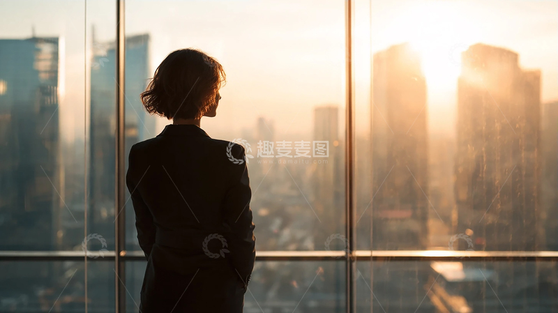 高清大图下载【趣麦麦图】城市余晖下的沉思者