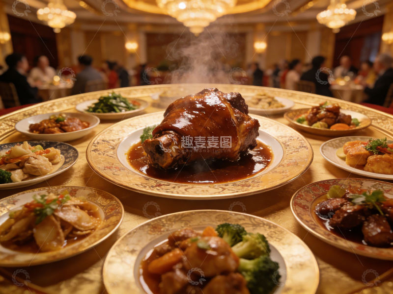 高清大图下载【趣麦麦图】豪华宴会厅美食盛宴