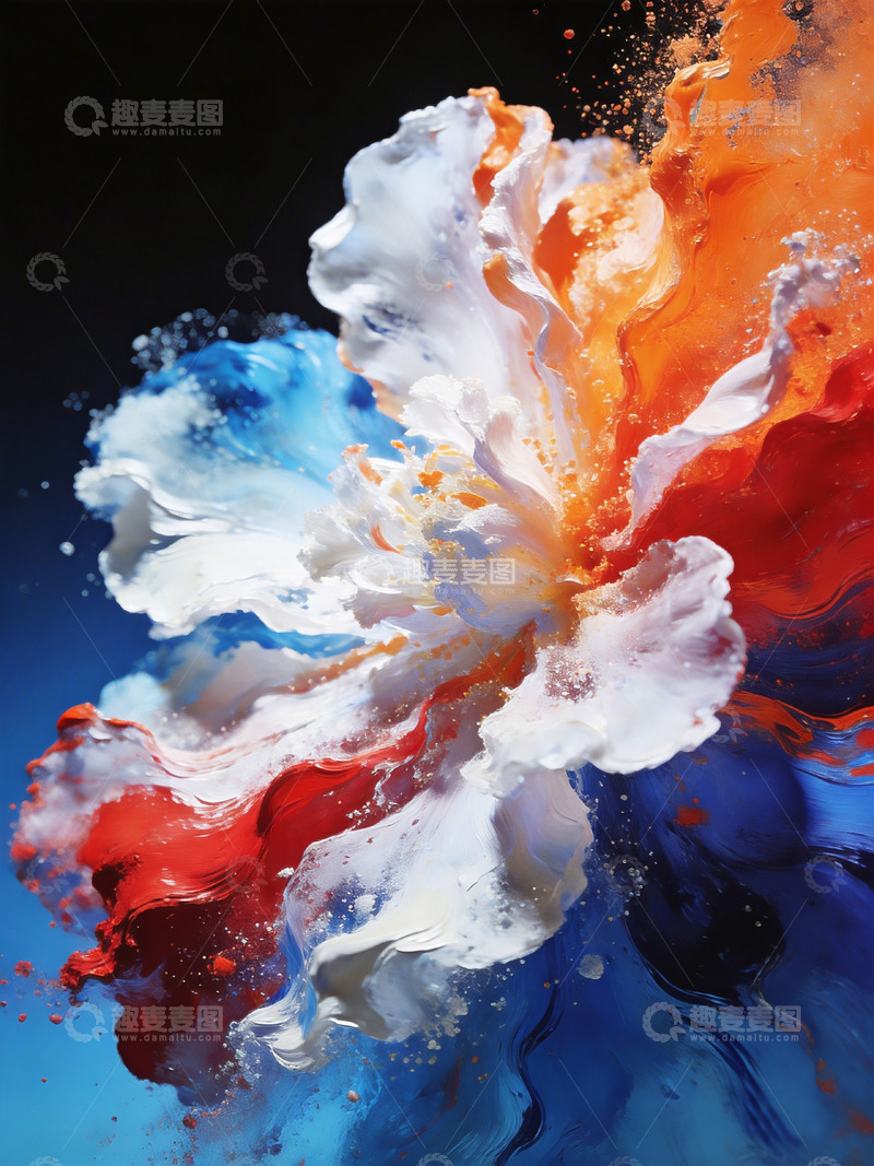 高清大图下载【趣麦麦图】梦幻喷溅花朵2