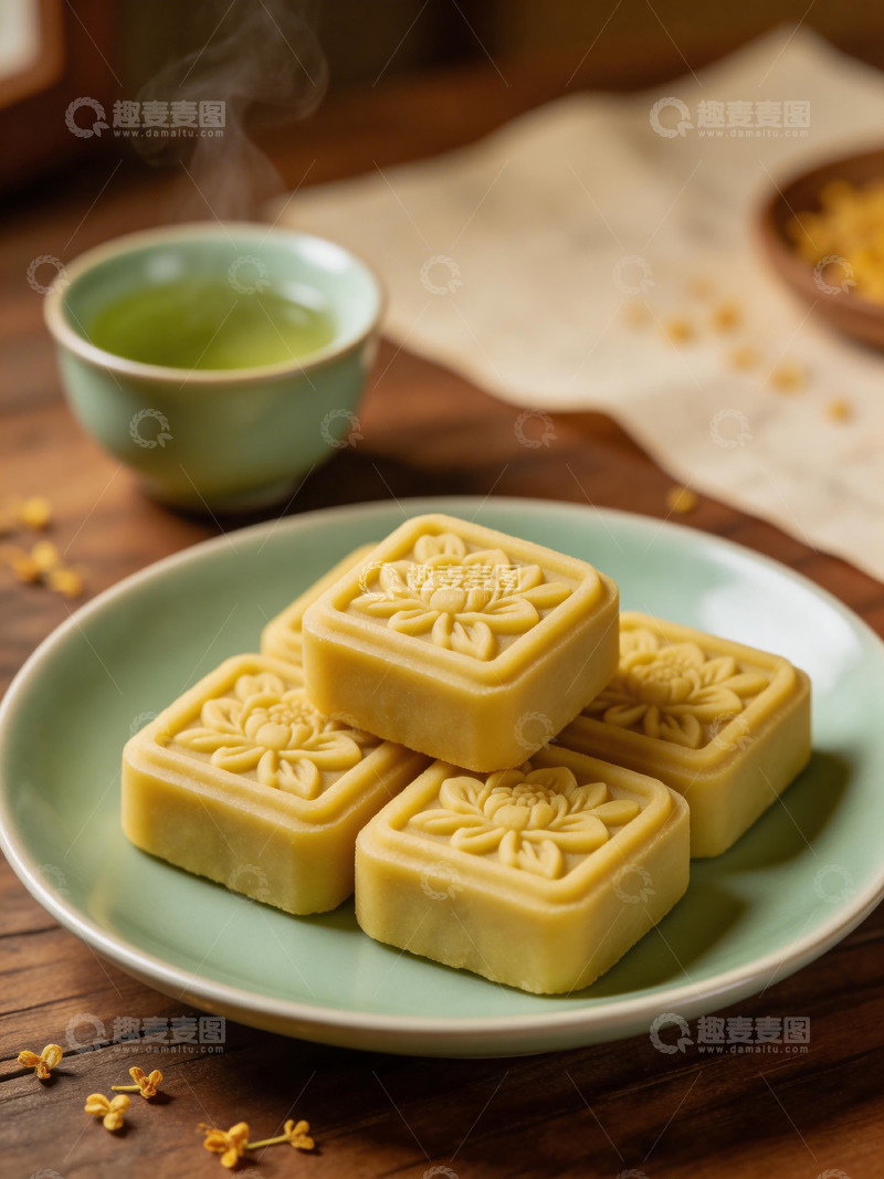 高清大图下载【趣麦麦图】传统中式糕点菊花糕美食摄影