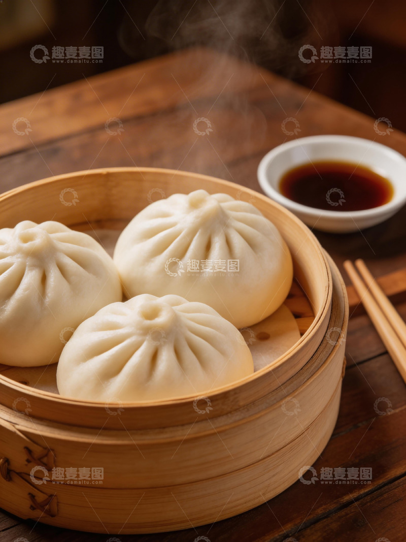 高清大图下载【趣麦麦图】蒸笼小笼包美食摄影素材