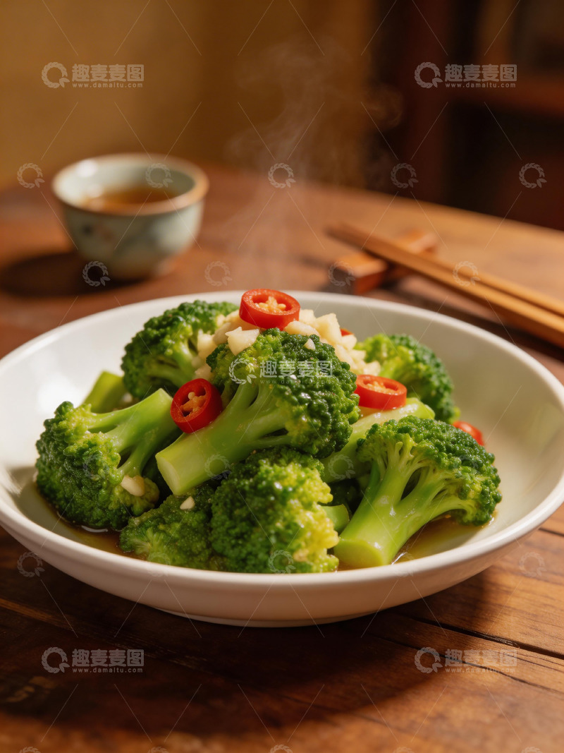 高清大图下载【趣麦麦图】家常西兰花美食摄影