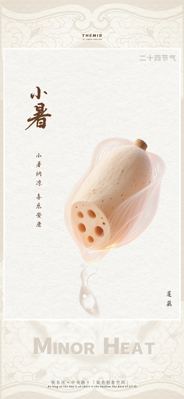 淡雅节气图莲藕设计素材