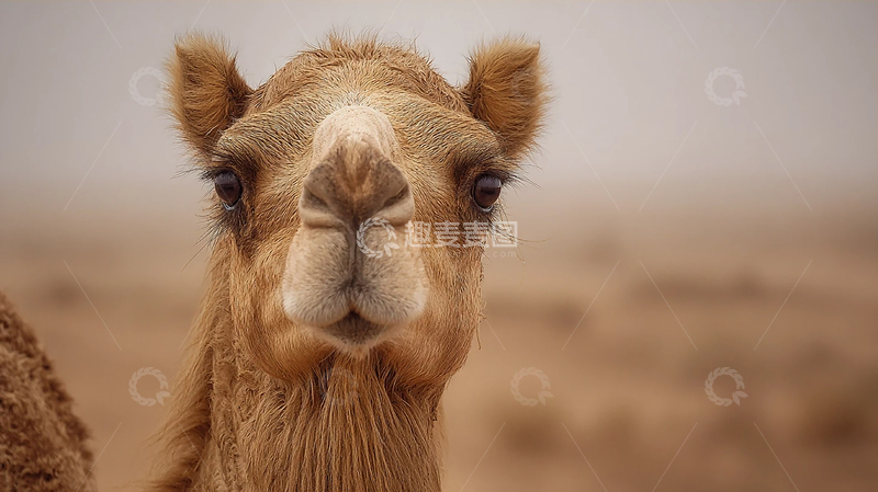 高清大图下载【趣麦麦图】沙漠中的孤独驼影
