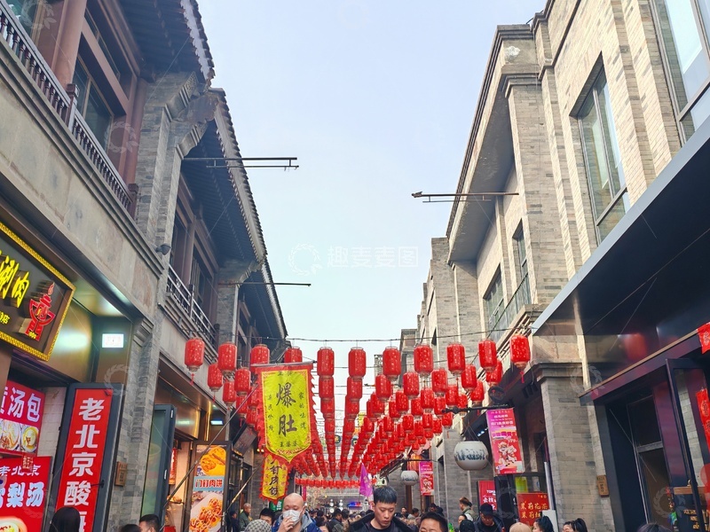高清大图下载【趣麦麦图】古城红灯笼商业街景象