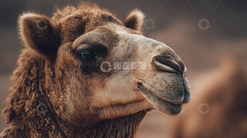 高清大图下载【趣麦麦图】眯眼微笑的奇幻骆驼造型
