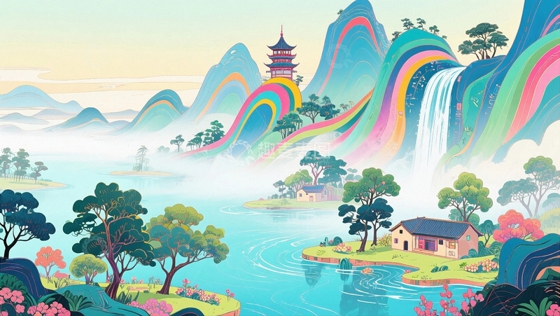 高清大图下载【趣麦麦图】山水风景背景2