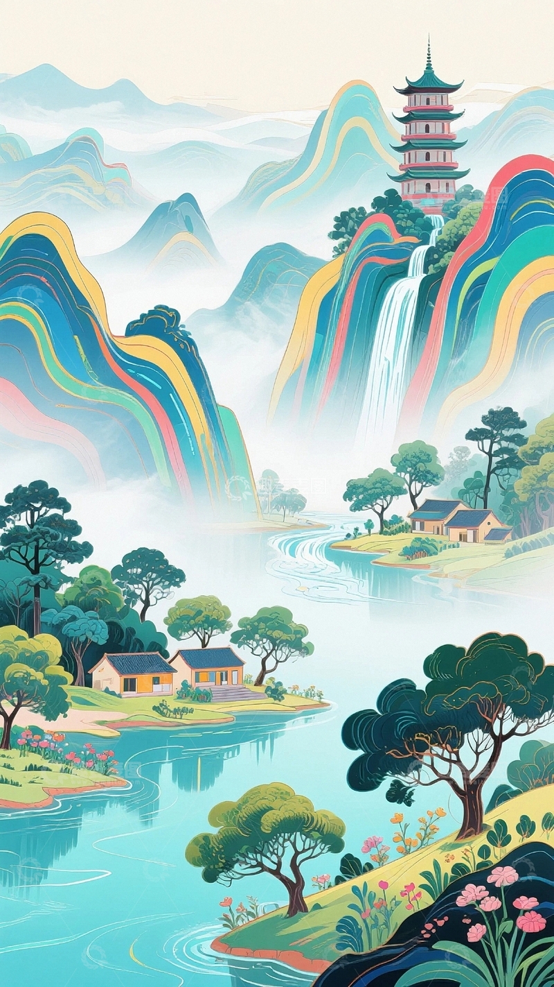 高清大图下载【趣麦麦图】山水风景背景3