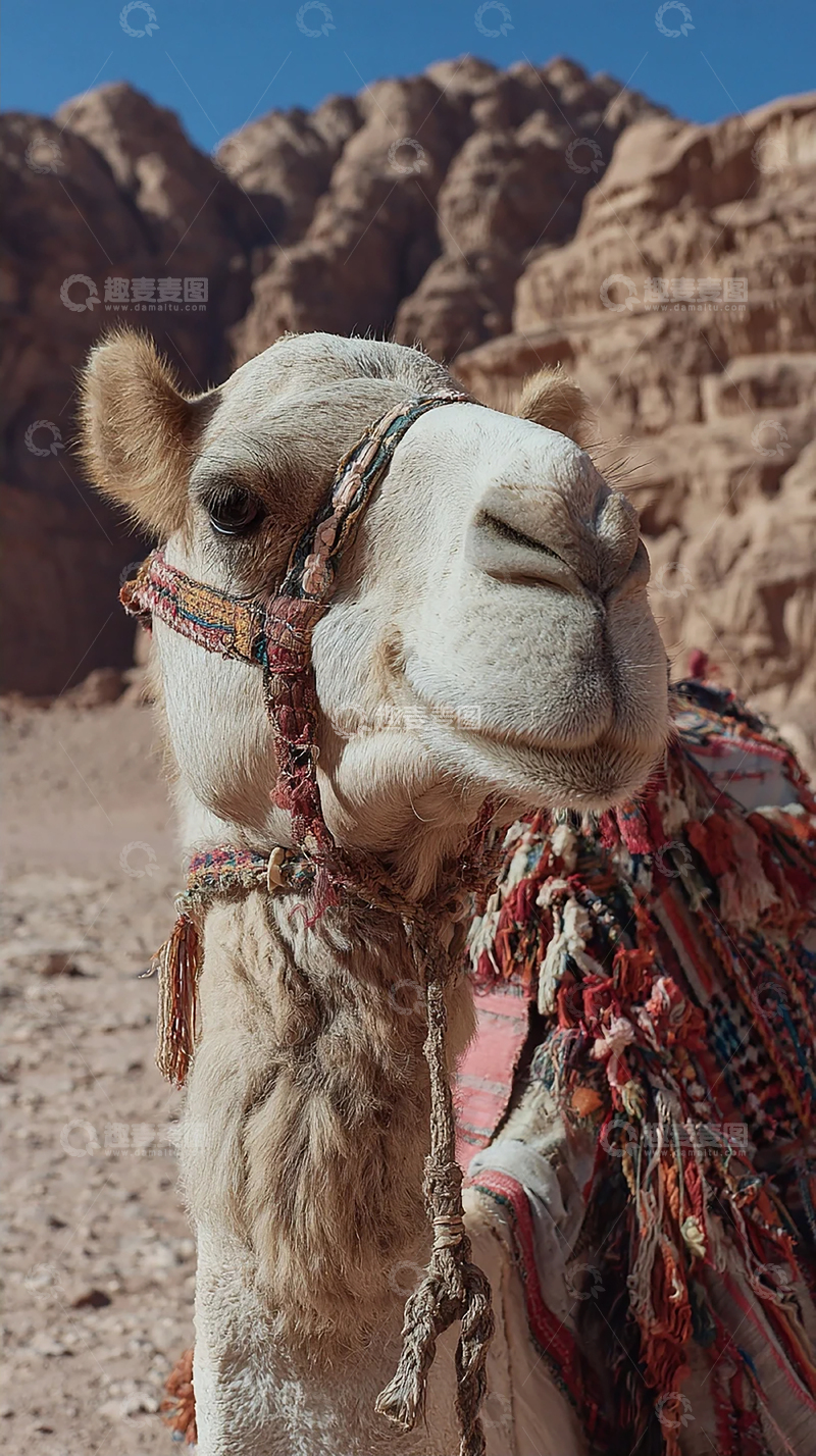高清大图下载【趣麦麦图】沙漠孤影中的骆驼之歌