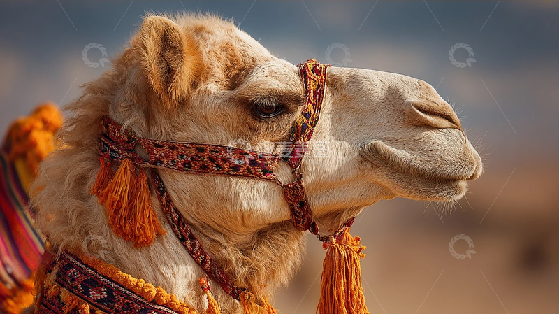 高清大图下载【趣麦麦图】沙漠中的骆驼守望者