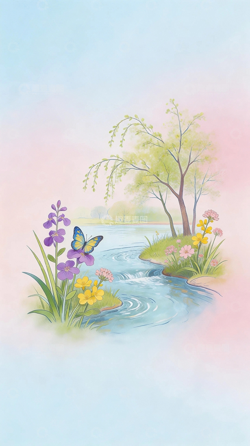 高清大图下载【趣麦麦图】春天花草背景5