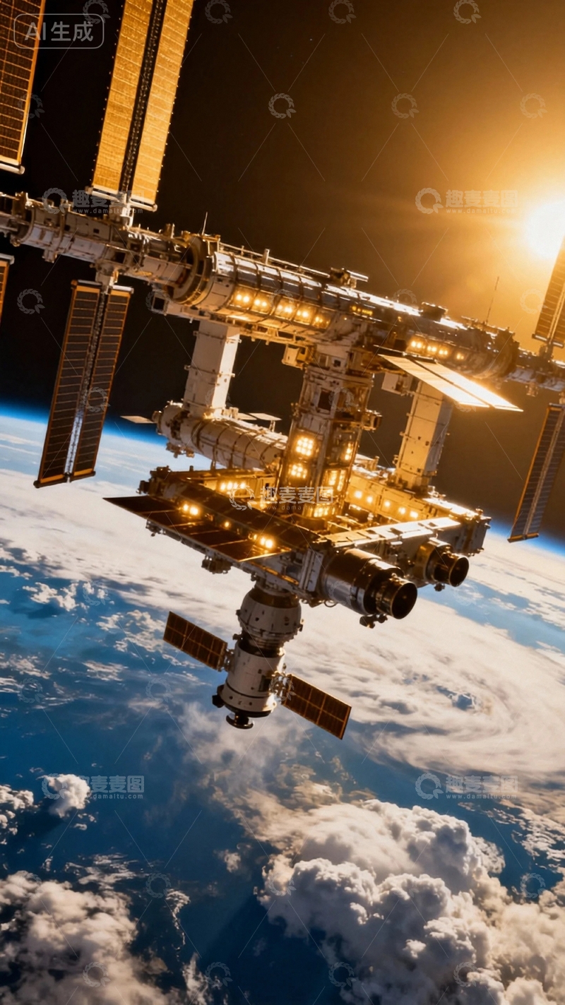 高清大图下载【趣麦麦图】科技背景科技空间站5
