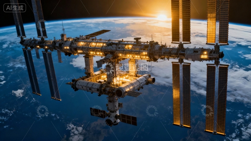 高清大图下载【趣麦麦图】科技背景科技空间站7