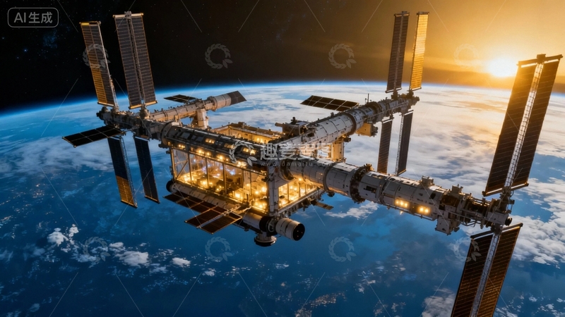 高清大图下载【趣麦麦图】科技背景科技空间站4