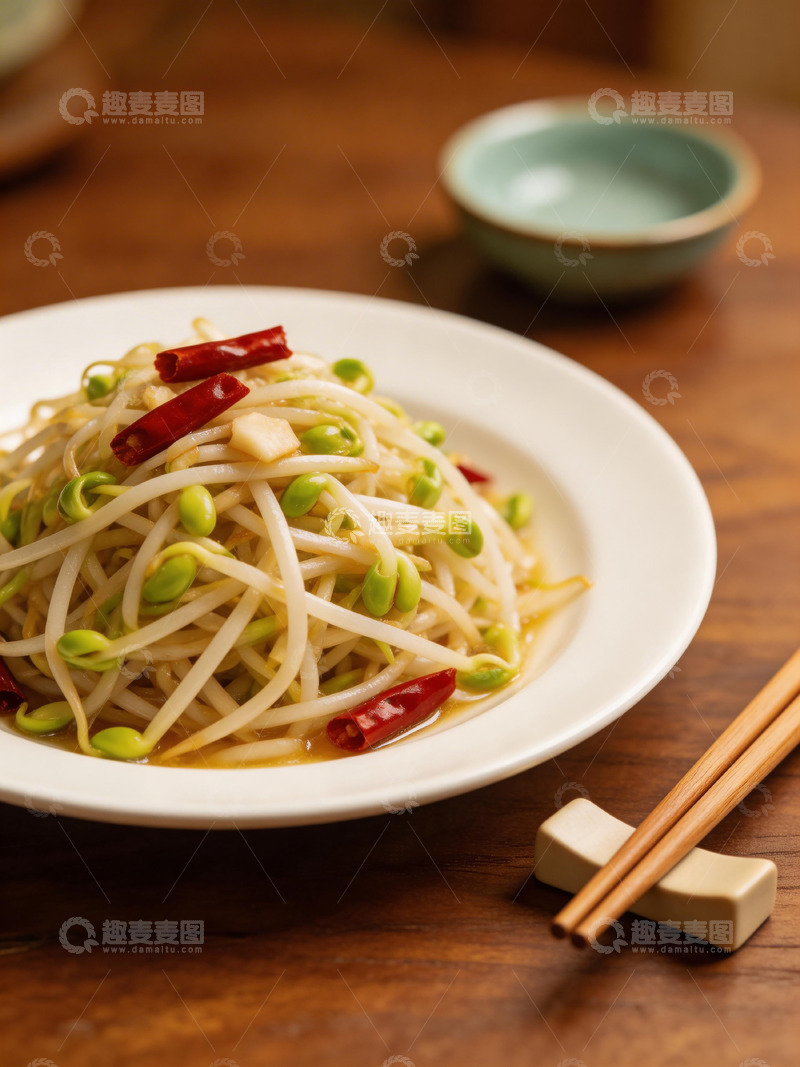 高清大图下载【趣麦麦图】中式炒菜豆芽豆腐