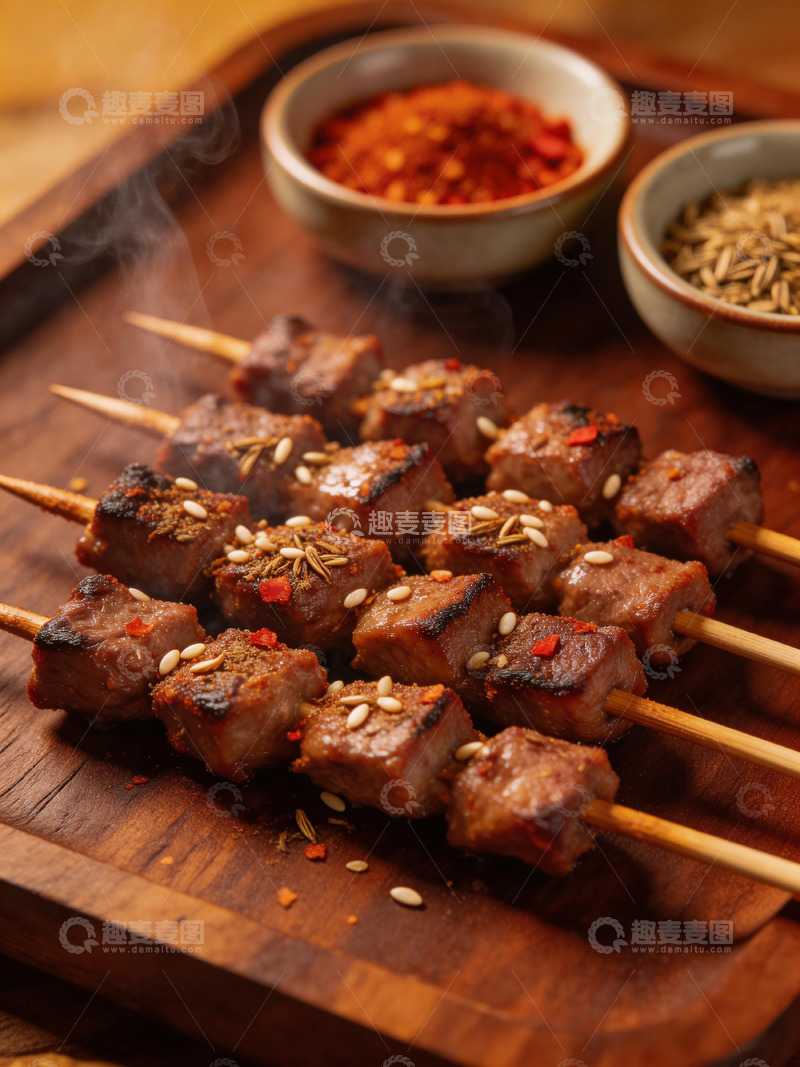 高清大图下载【趣麦麦图】烤肉串美食特写摄影
