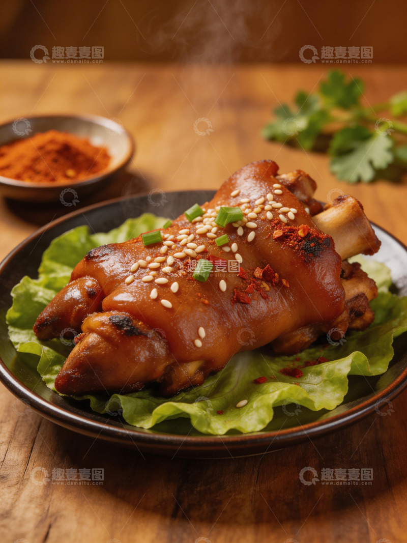 高清大图下载【趣麦麦图】烤猪蹄美食摄影