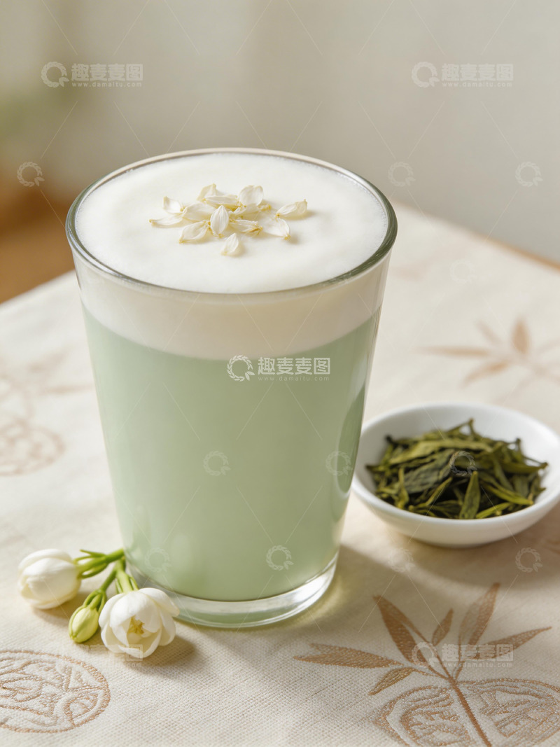 高清大图下载【趣麦麦图】清新绿茶饮品展示