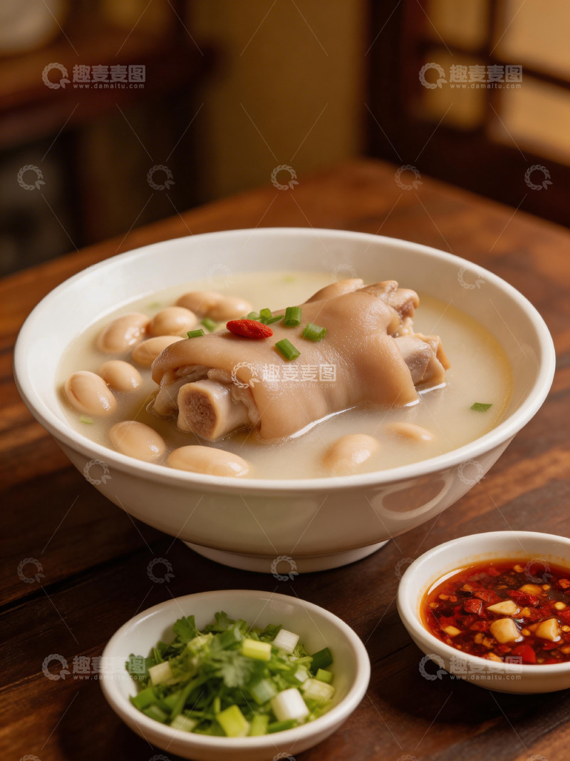 高清大图下载【趣麦麦图】猪蹄汤美食摄影