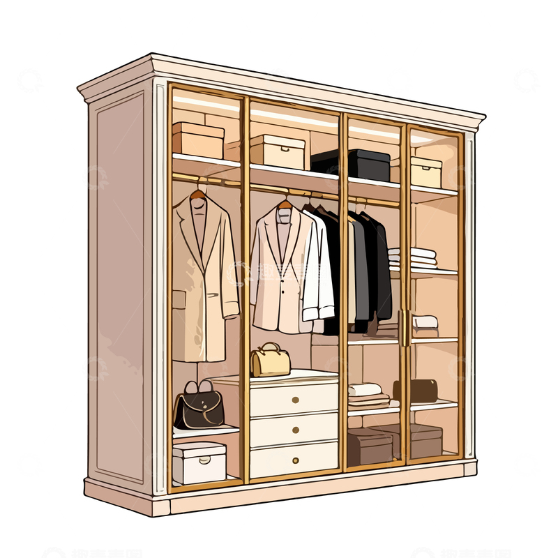 源文件下载【趣麦麦图】时尚衣柜设计图