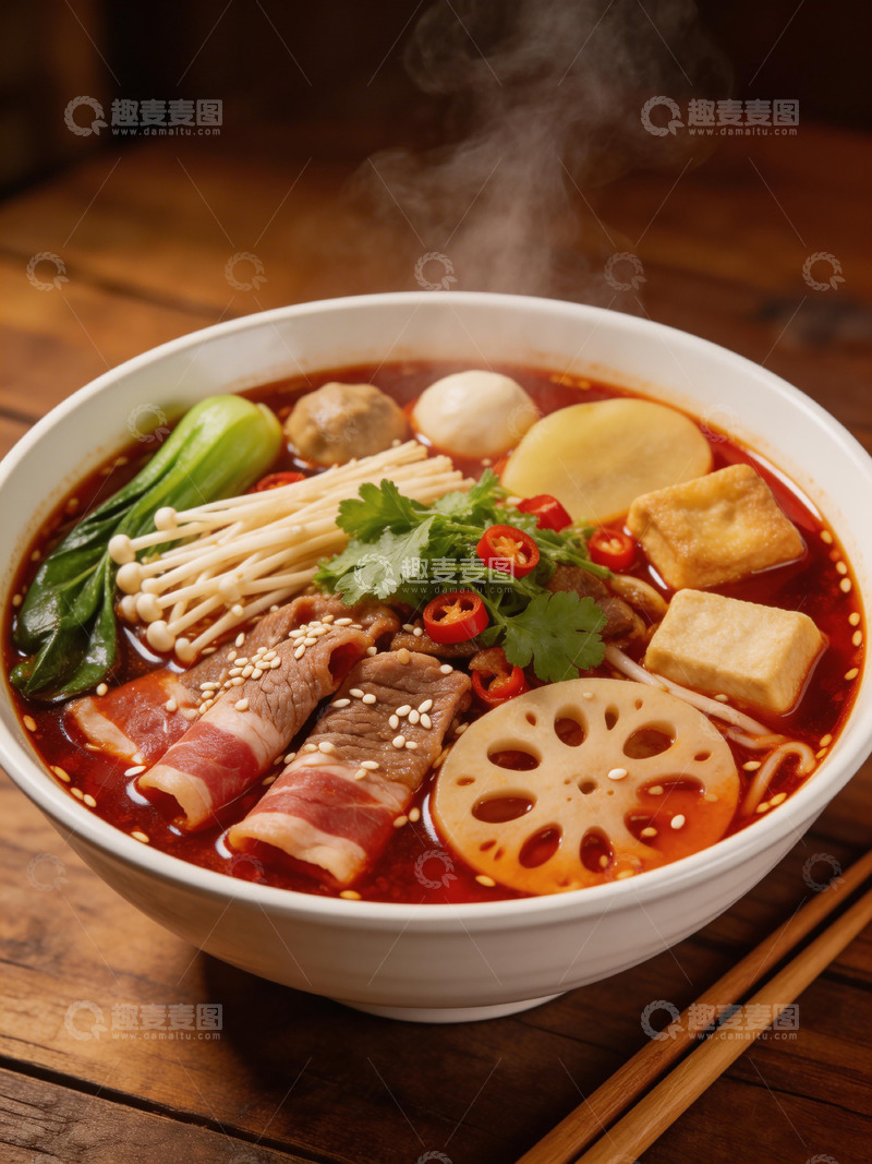 高清大图下载【趣麦麦图】热气腾腾麻辣烫美食摄影