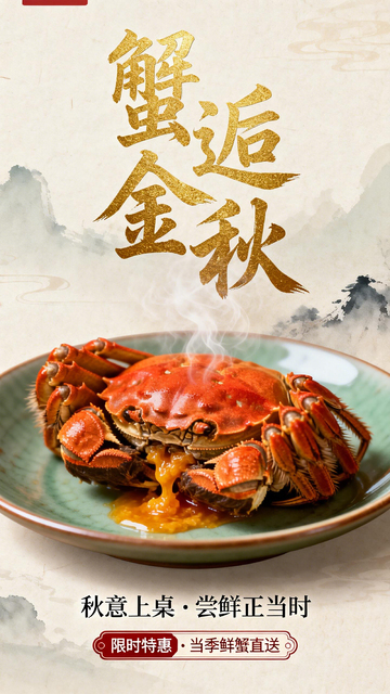 蟹逅金秋美味宣传海报