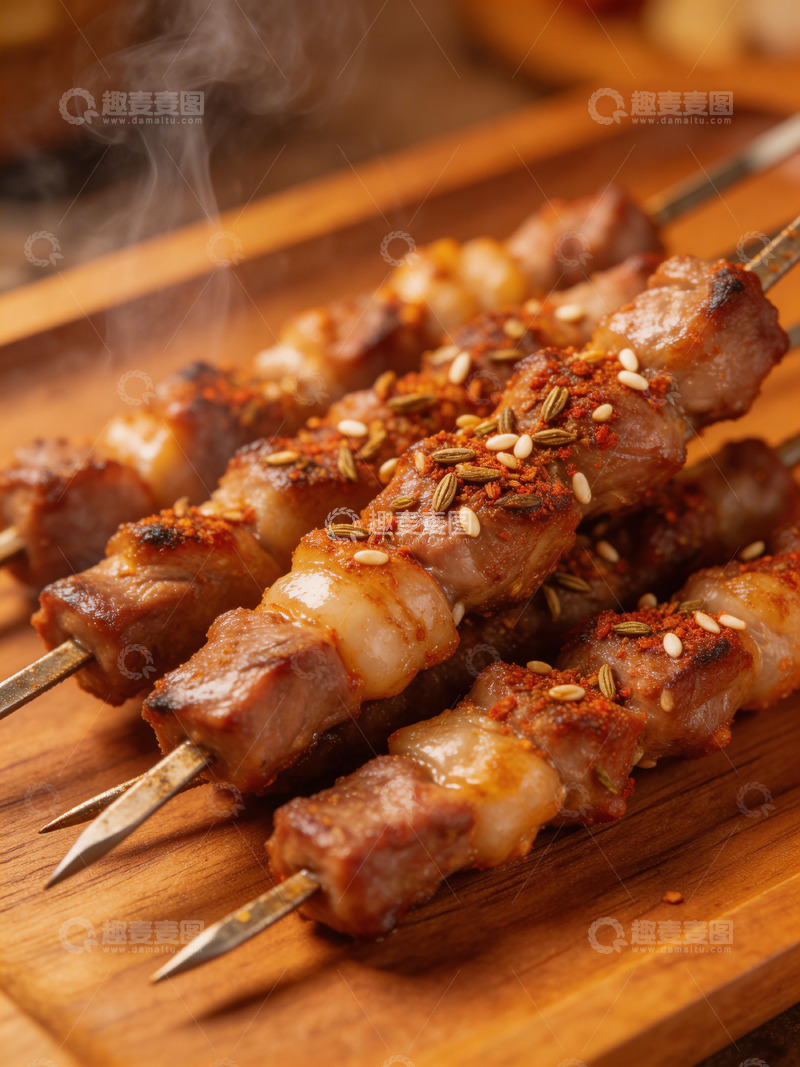 高清大图下载【趣麦麦图】烧烤肉串香辣诱人美食摄影