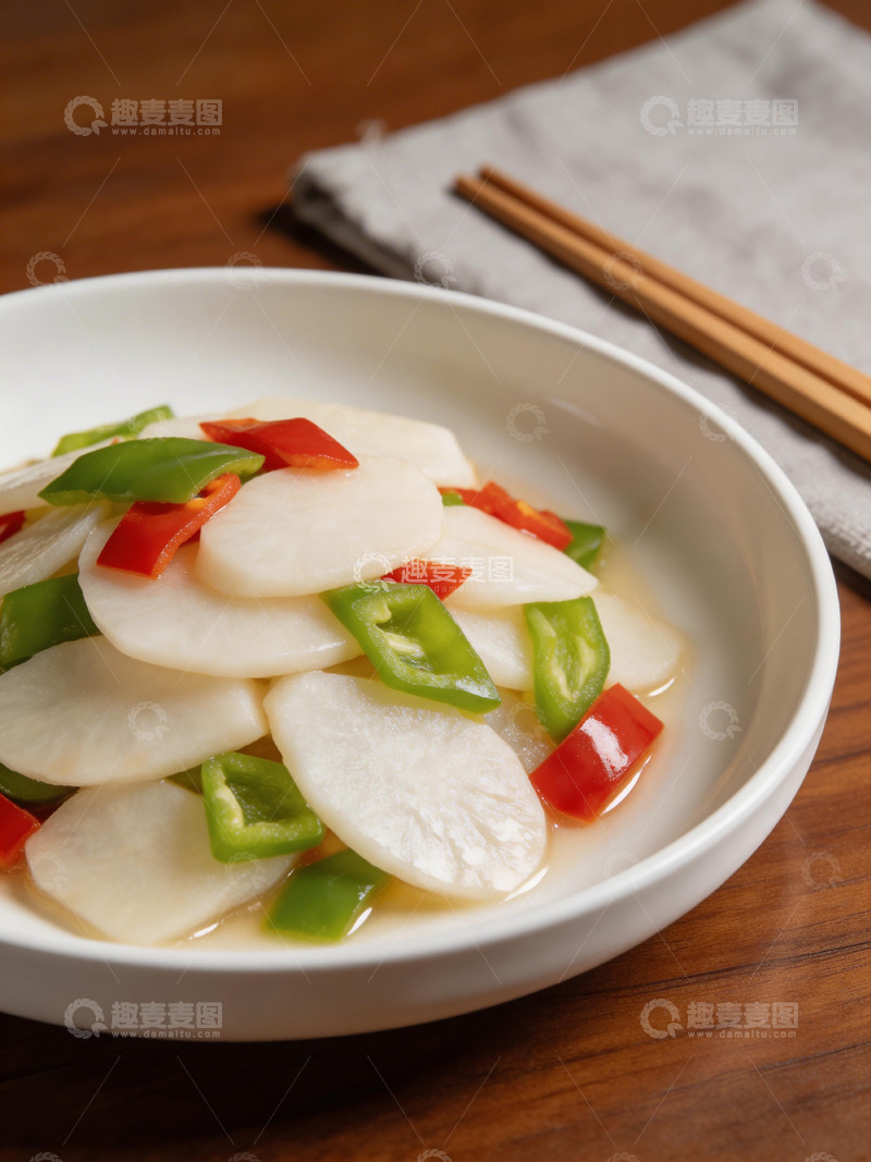 高清大图下载【趣麦麦图】清炒山药青椒美食摄影