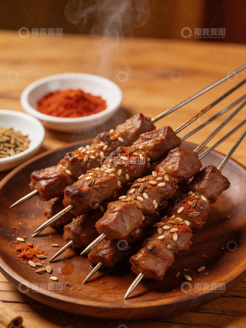 高清大图下载【趣麦麦图】烧烤肉串美食摄影