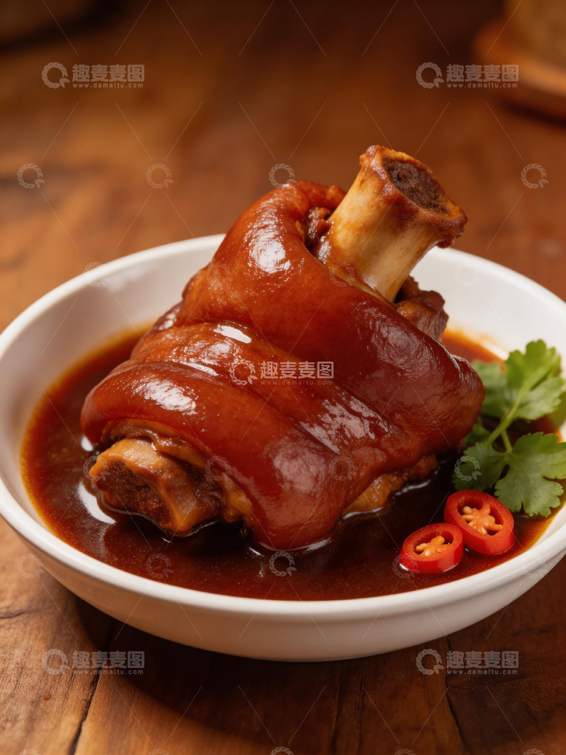 高清大图下载【趣麦麦图】红烧猪肘美食摄影