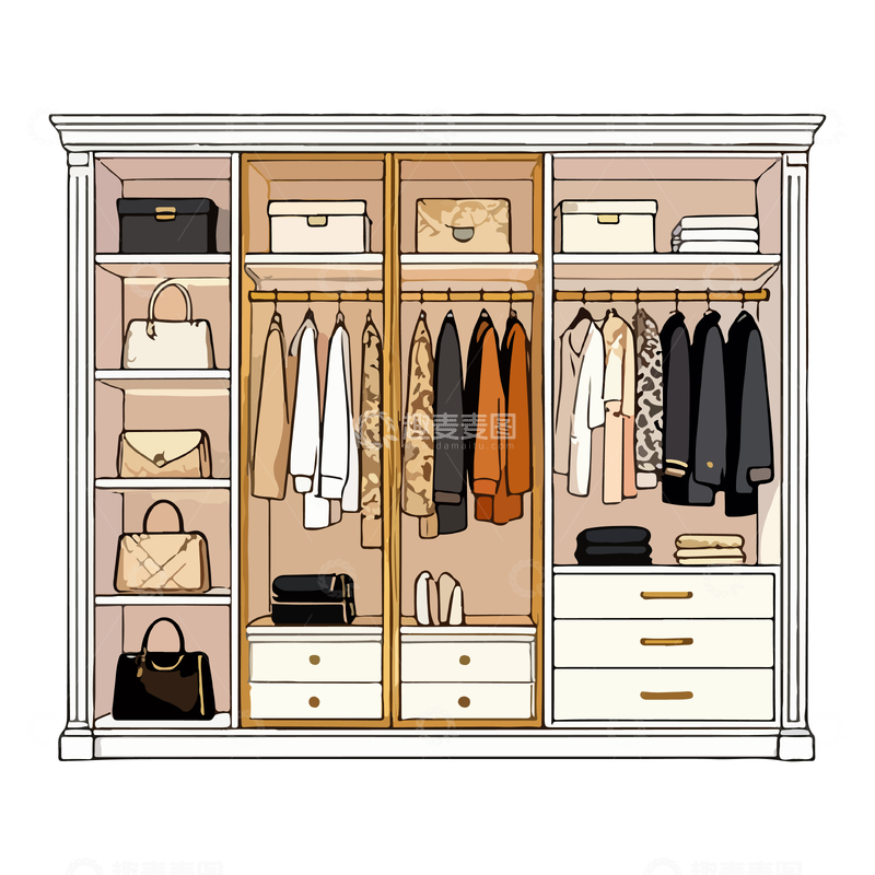 源文件下载【趣麦麦图】衣柜设计室内装修素材