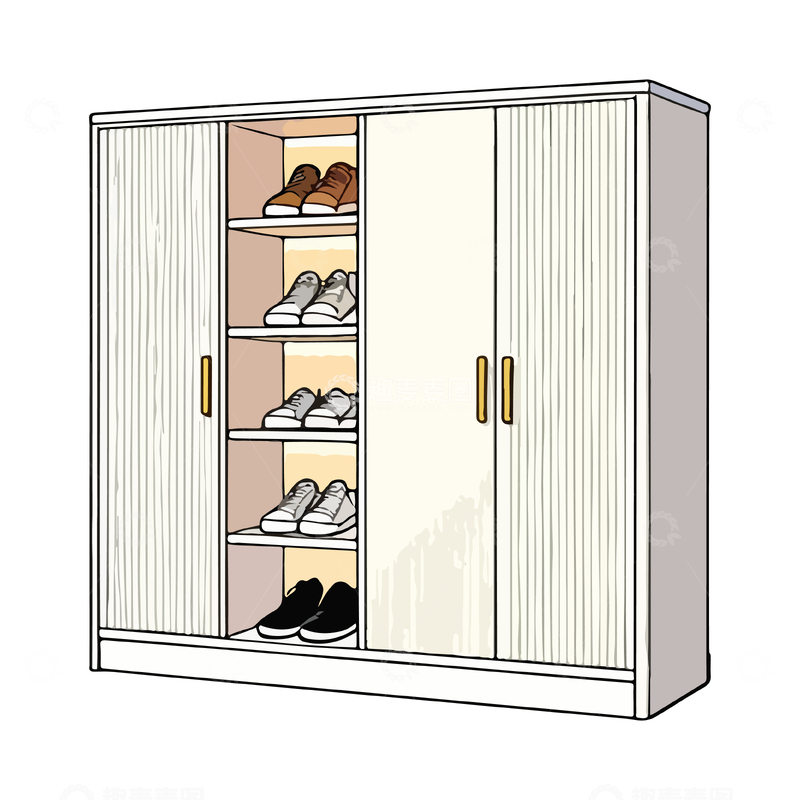 源文件下载【趣麦麦图】简约衣柜插画设计图