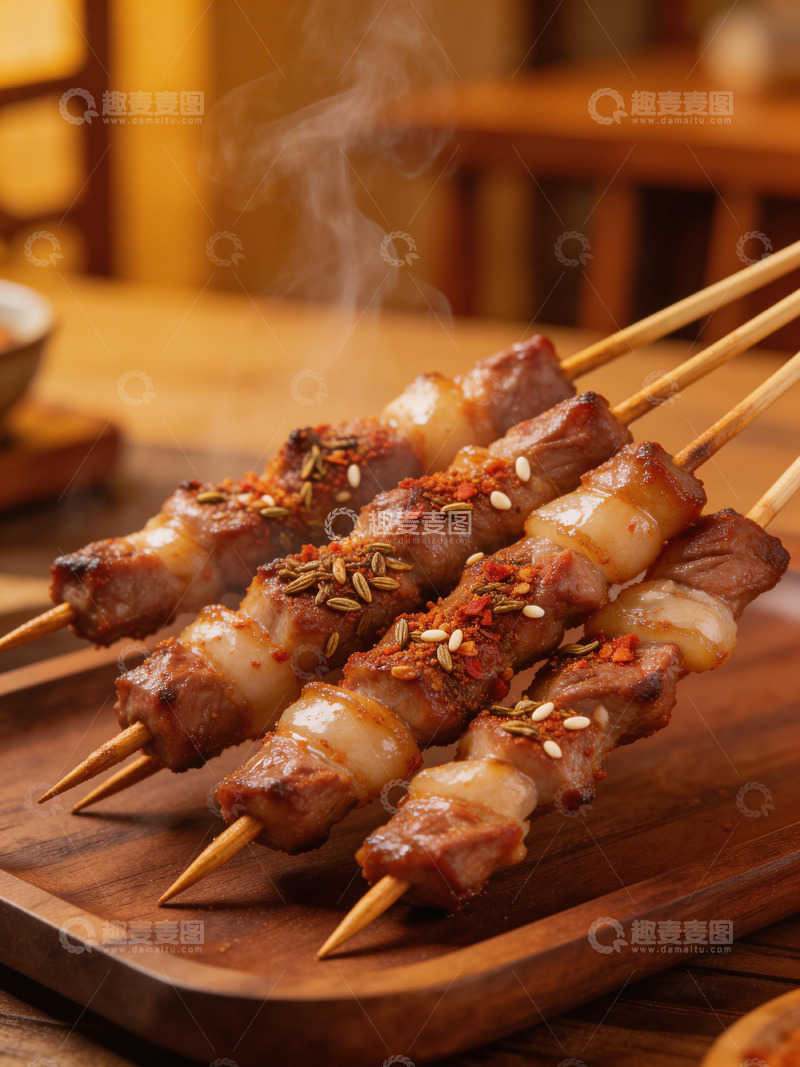 高清大图下载【趣麦麦图】烤肉串美食特写摄影图