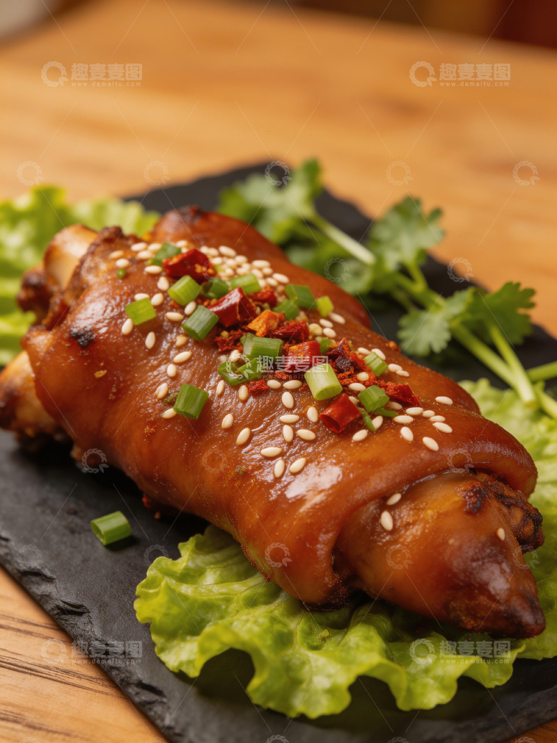高清大图下载【趣麦麦图】烤猪蹄美食特写摄影素材