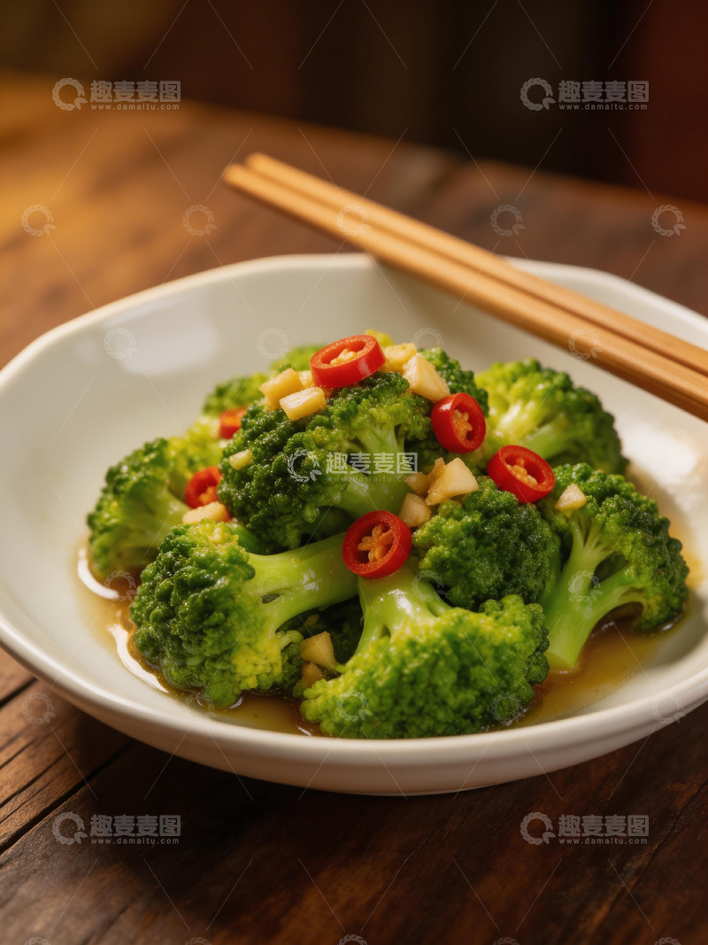 高清大图下载【趣麦麦图】西兰花拌面美食摄影