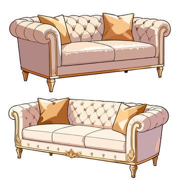 复古欧式沙发插画