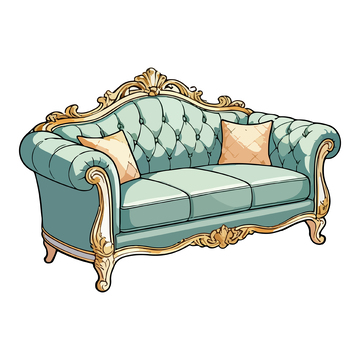 古典风格沙发插画设计素材