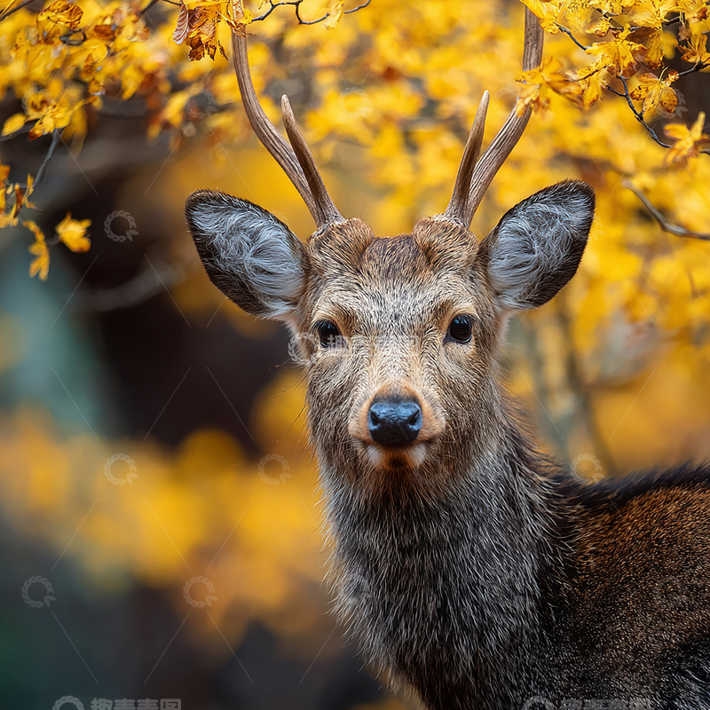 高清大图下载【趣麦麦图】秋林中的静谧守望者