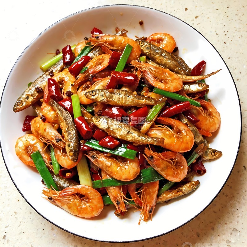 高清大图下载【趣麦麦图】爆炒小鱼小虾图片