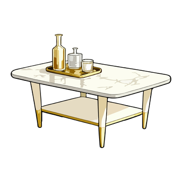 卡通风格简约茶几插图