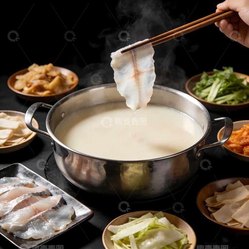 高清大图下载【趣麦麦图】斑鱼火锅美食